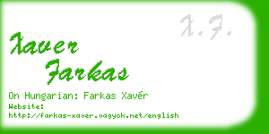xaver farkas business card